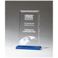 Clear Acrylic Award with Blue Highlights and Blue 5