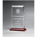 Clear Acrylic Award with Red Highlights and Red 5