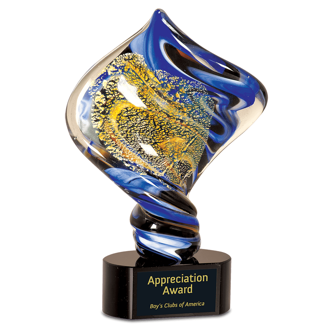 11" Diamond Twist Art Glass