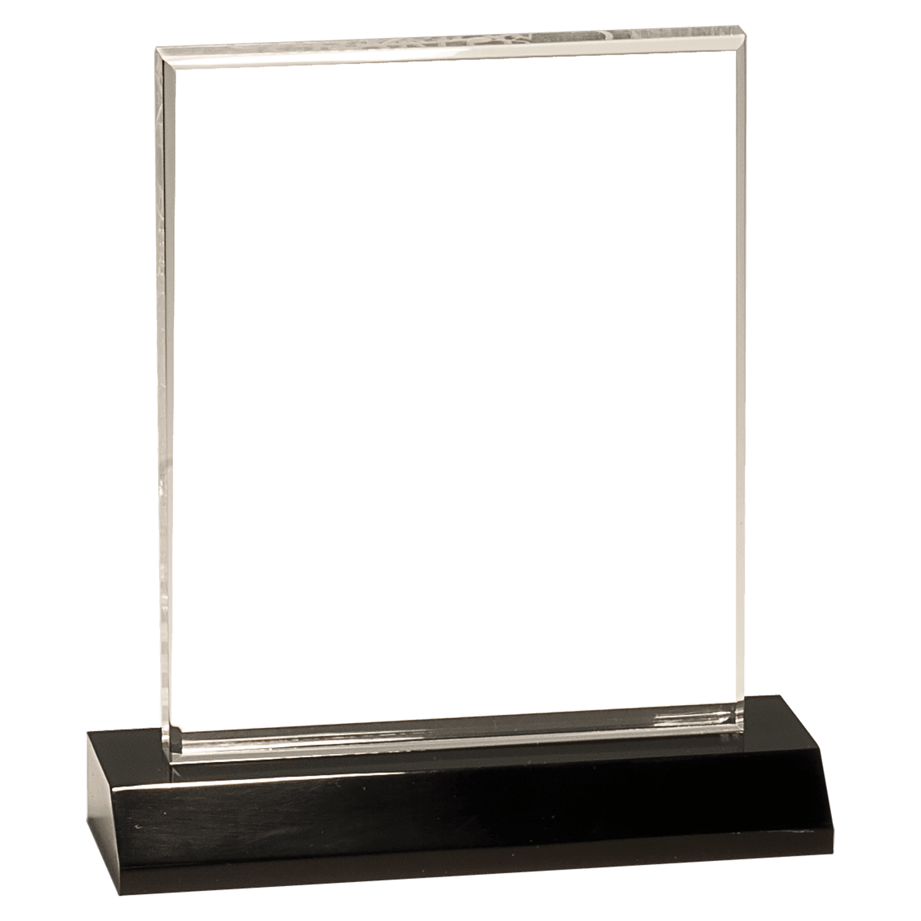 Large Clear Acrylic Rectangle with Black Acrylic Base