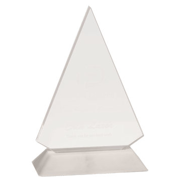 Medium Clear Triangle Acrylic with White Base