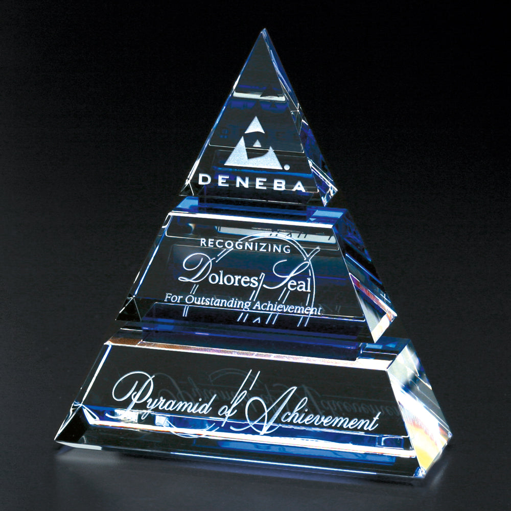 Accolade Indigo Pyramid 7"; sample personalization shown