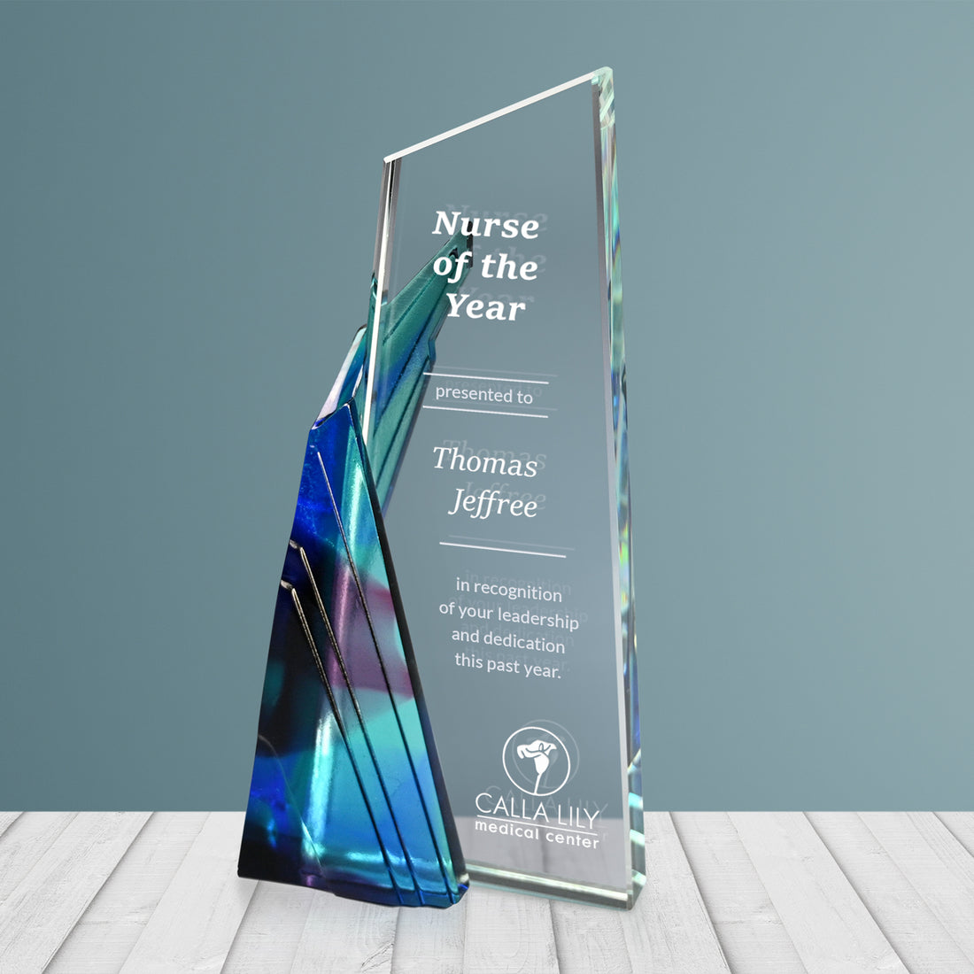 Achievement Swirl Award 8-1/2"; sample personalization shown
