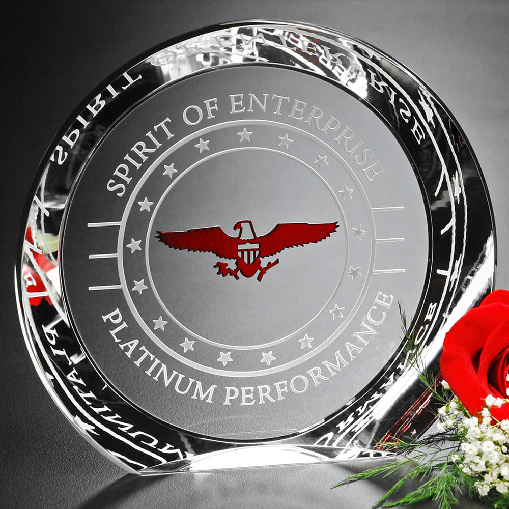 Achiever Award 6" Dia.; sample personalization shown