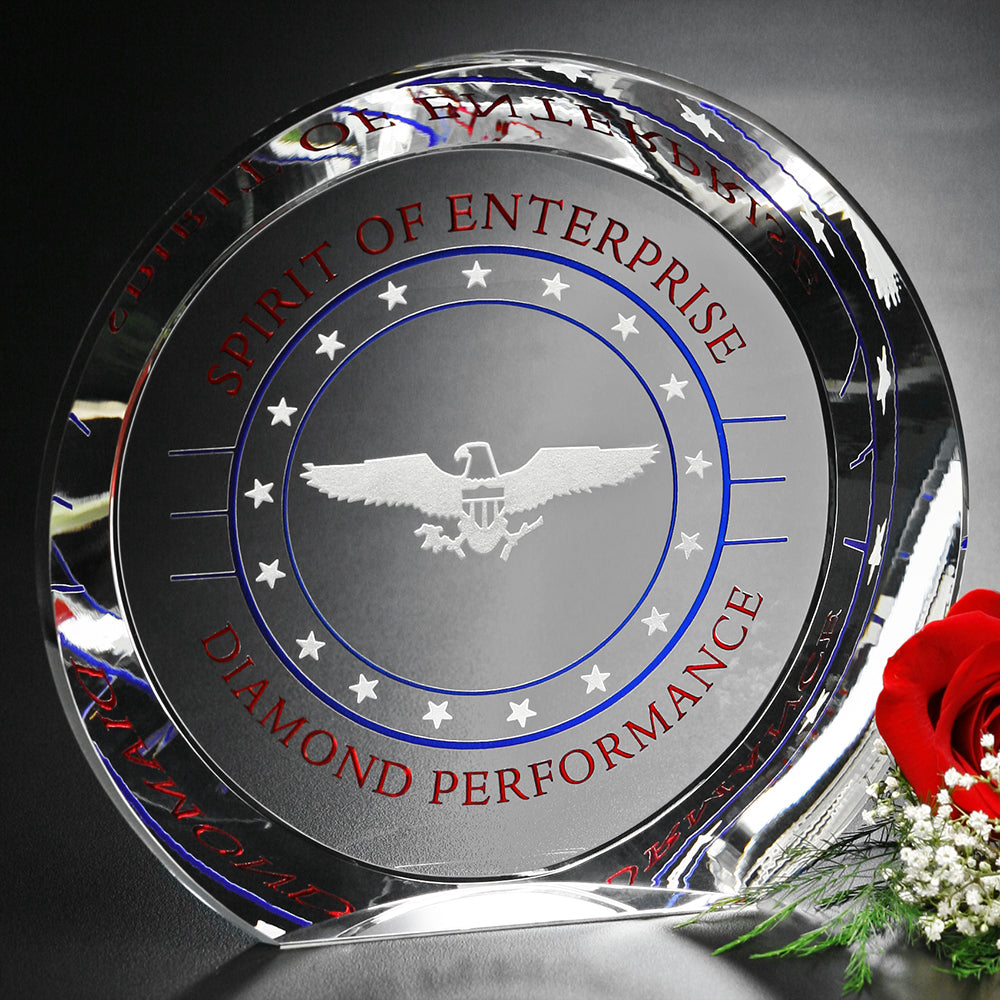 Achiever Award 8" Dia.; sample personalization shown