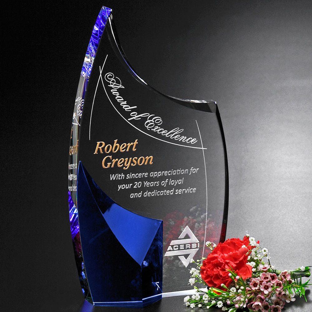 Allure Indigo Award 7"; sample personalization shown
