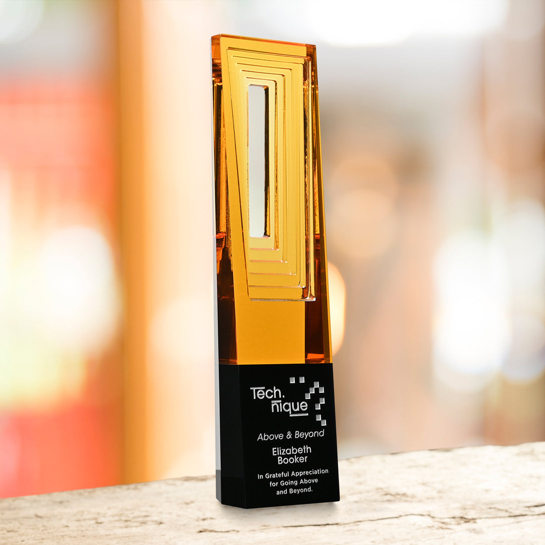 Athens Amber Award 10-3/4"; sample personalization shown