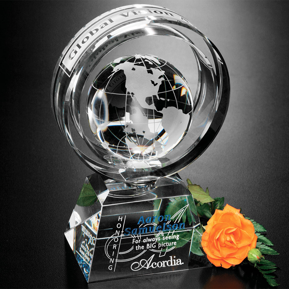 Awards In Motion Global Ring 8"; sample personalization shown