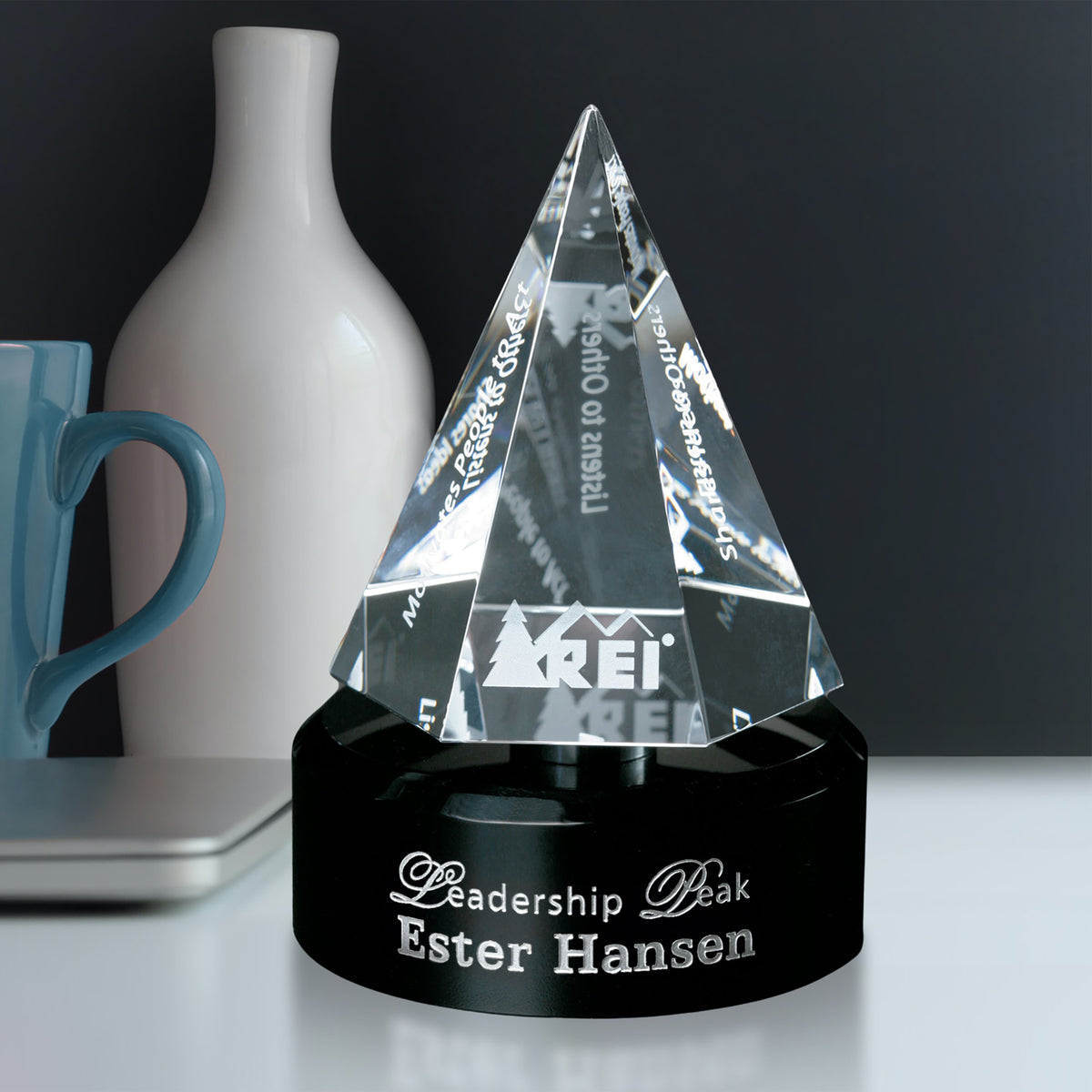 Awards In Motion Hexagon 6"; sample personalization shown