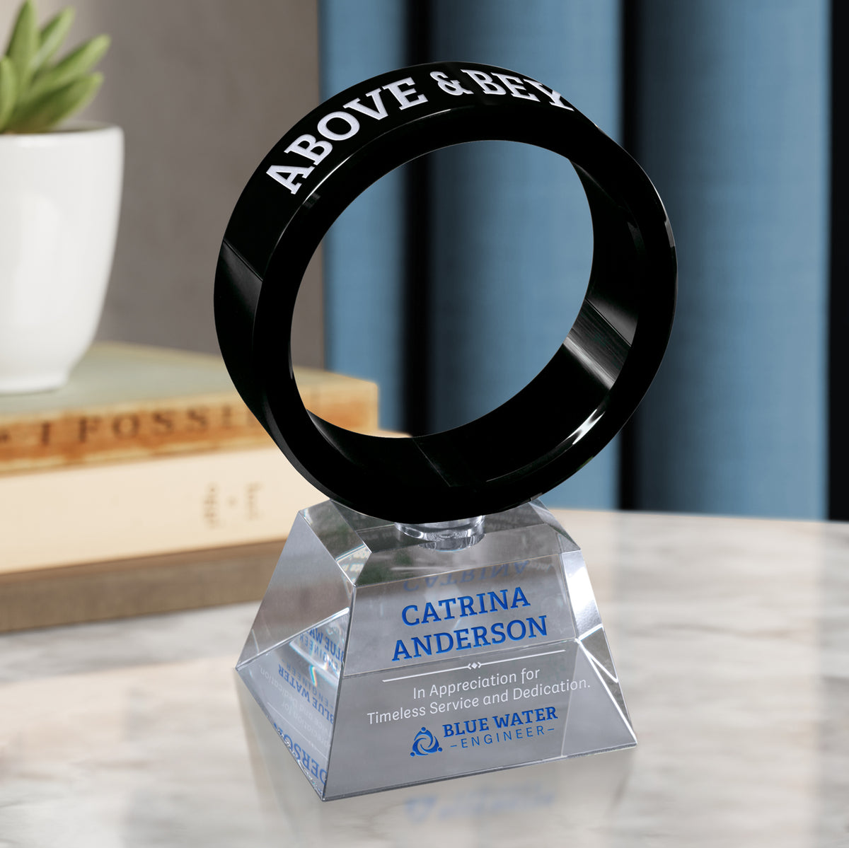 Awards In Motion Ring 8"; sample personalization shown