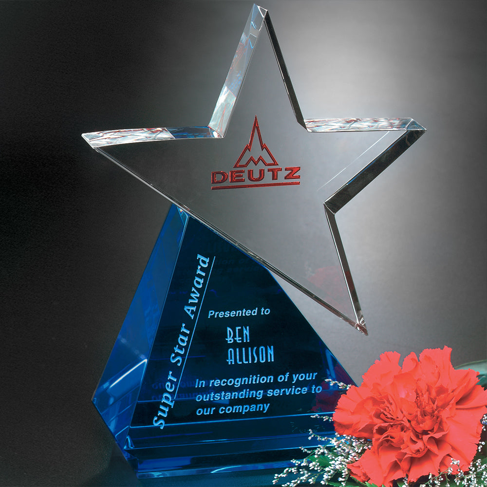 Azure Star 9-1/2"; sample personalization shown