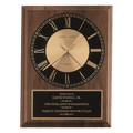 Walnut Round Face Quartz Clock with Black 9