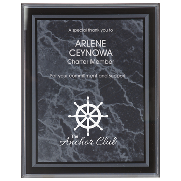 Black 7" x 9" Marble Border -Plaq Acrylic