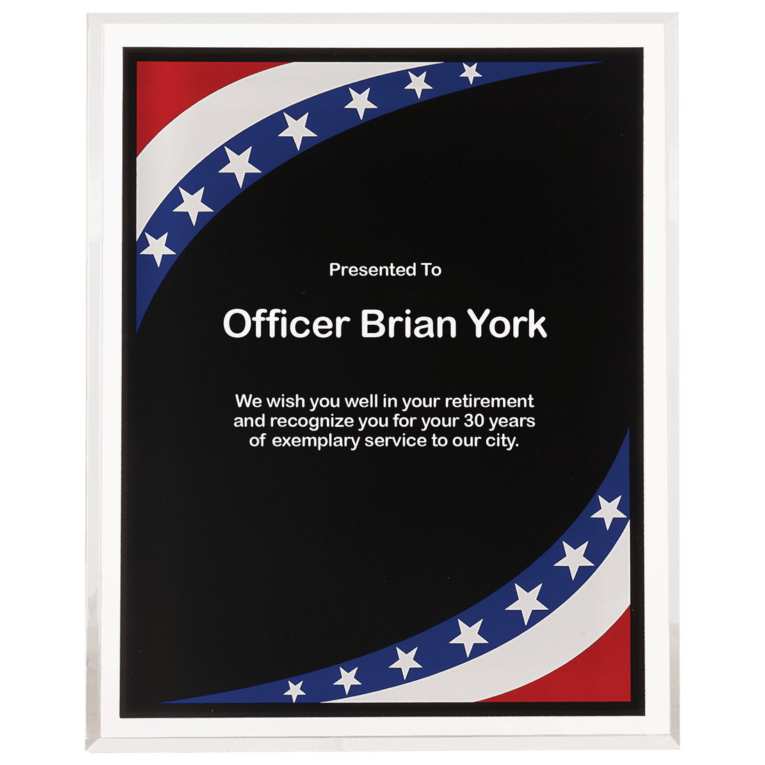 8" x 10" Stars & Stripes Border Clear-Plaq Acrylic