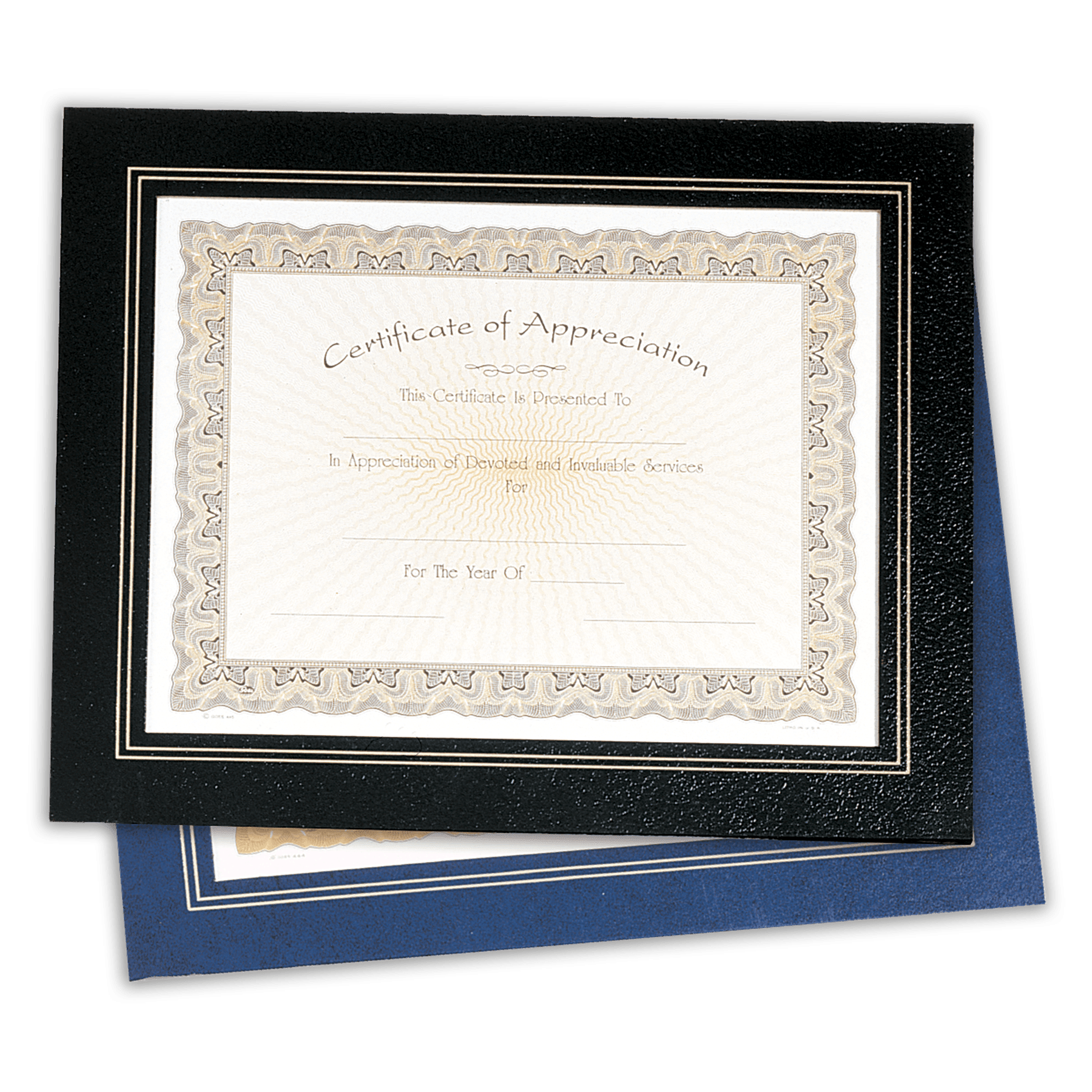 Blue Leatherette Frame Certificate Holder with Easel Back or Wall Hangers