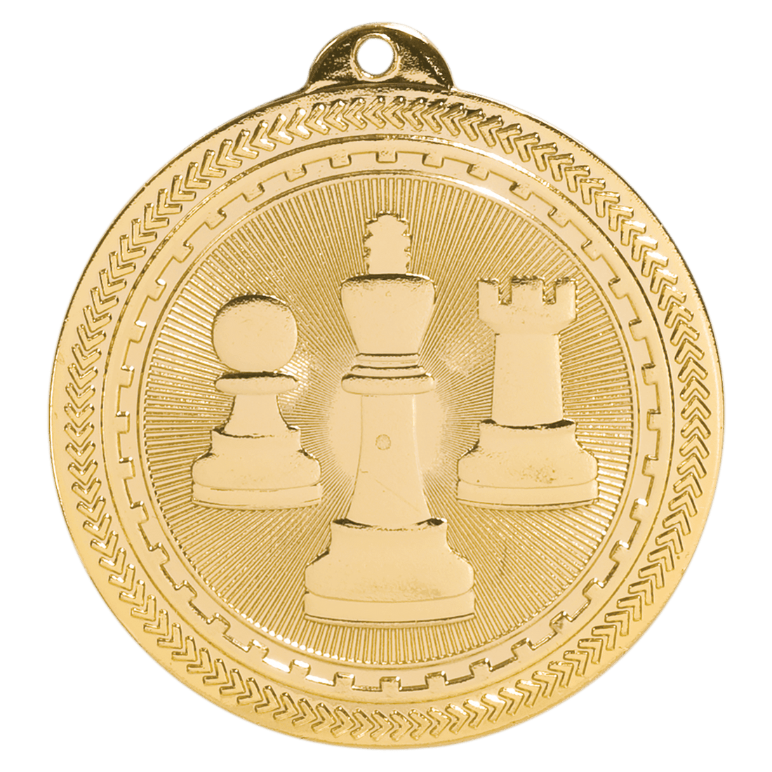 Bright Gold 2" Chess Laserable BriteLazer Medal