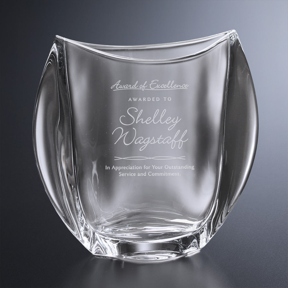 Baltic Vase 9"; sample personalization shown