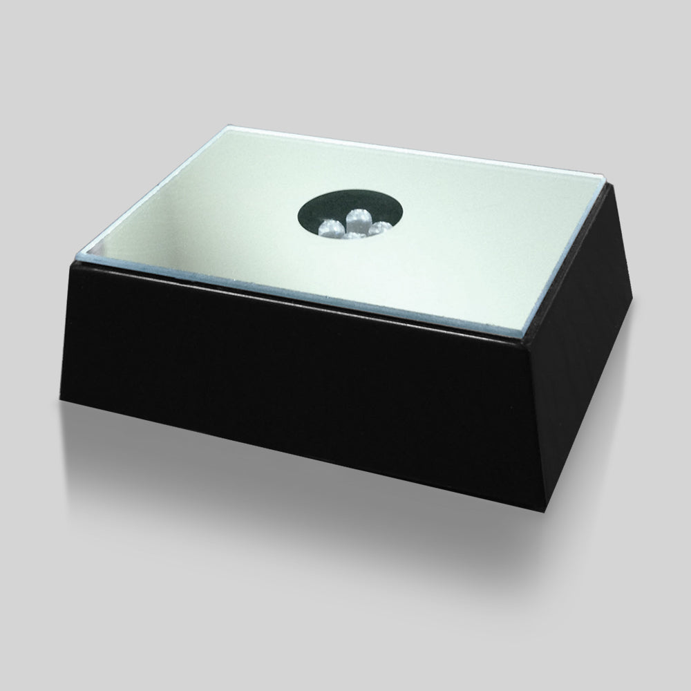 Black Mirrored Lighted Rectangle Base 3-1/2"