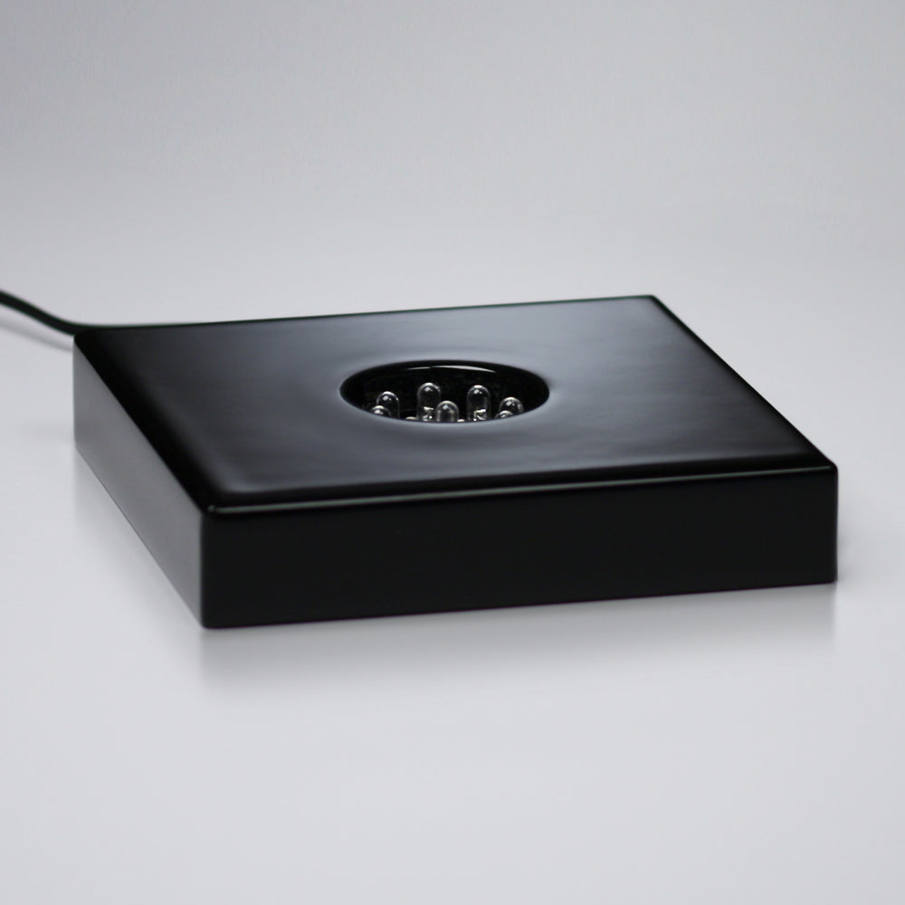Black Piano Finish Lighted Square Base 4-1/4"