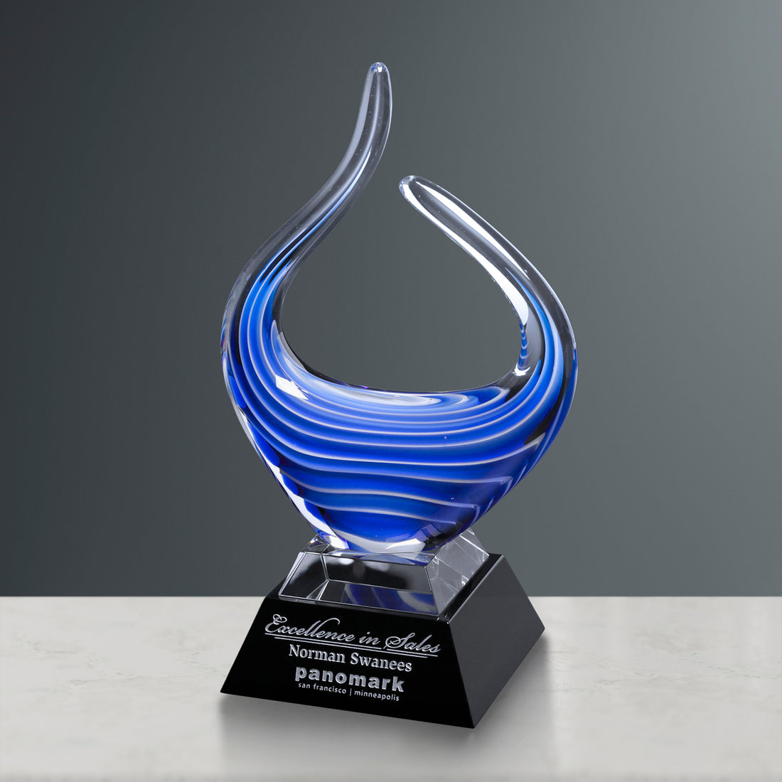 Blue Reflections Award 10-3/4"; sample personalization shown