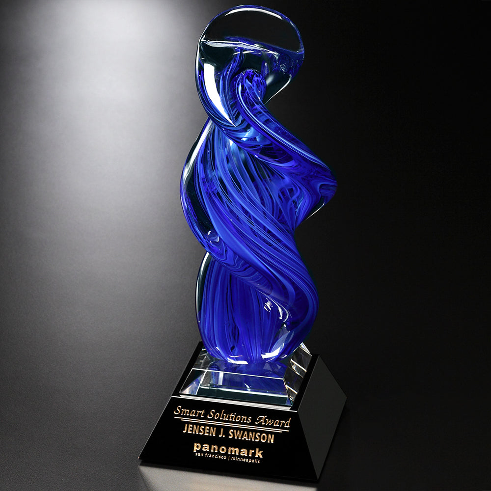 Blue Whirlwind Award 13-3/4"; sample personalization shown