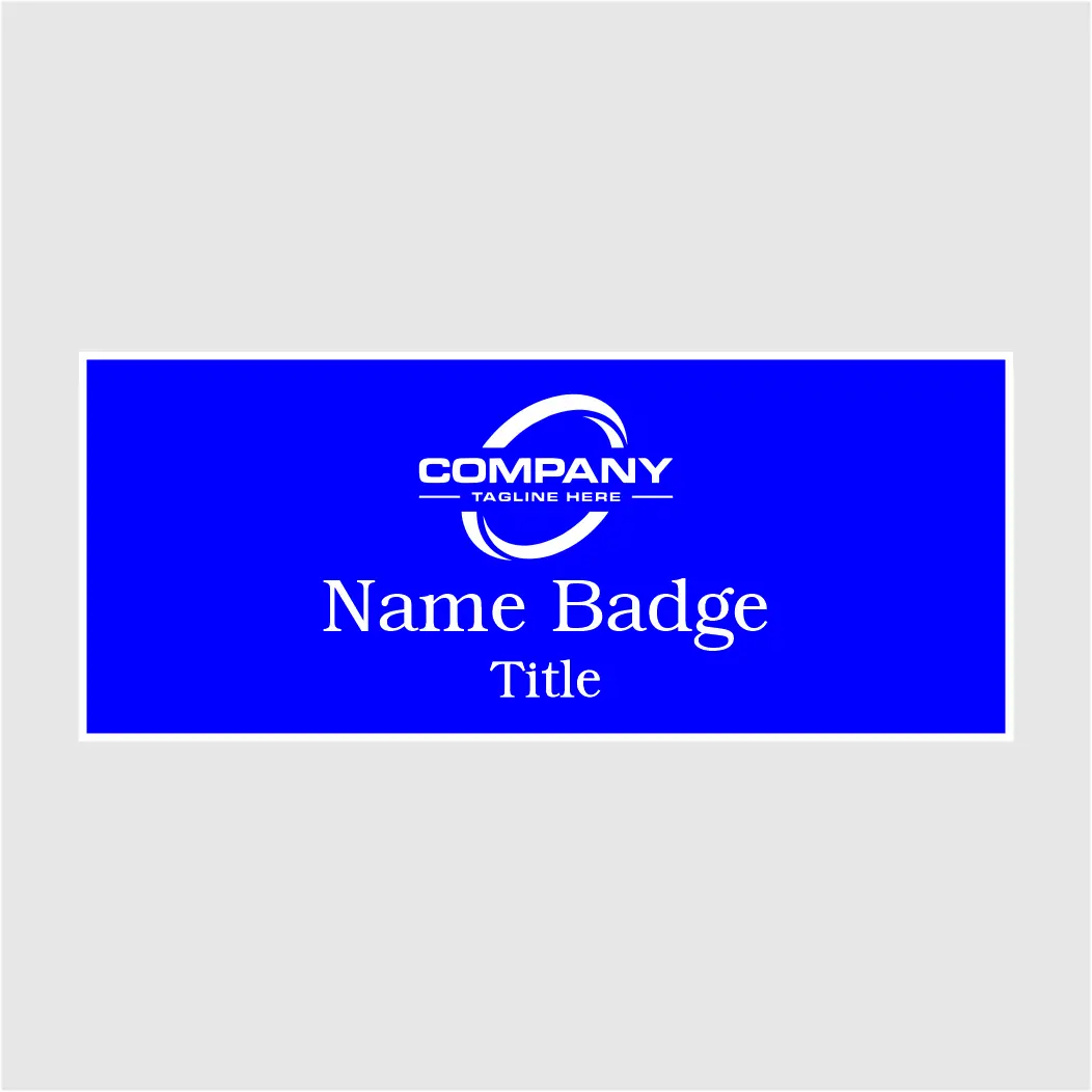 3X1.25 Blue on White Name Tag Double Back 