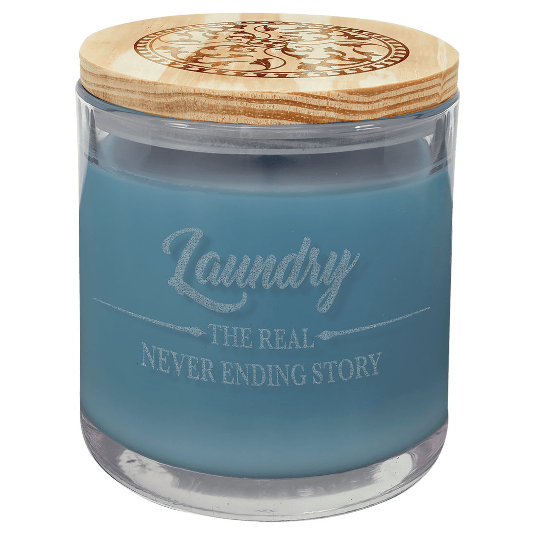 14 oz. French Linen Candle in a Glass Holder with Wood Lid