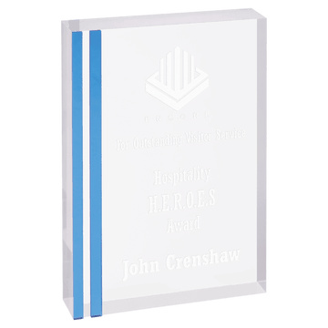 Blue 6" x 8" Rectangle Acrylic with Edge