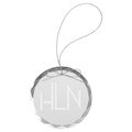Clear Round Glass Ornament with Silver 3 1/4