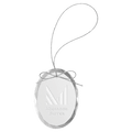 Clear Oval Glass Ornament with Silver 3 1/4
