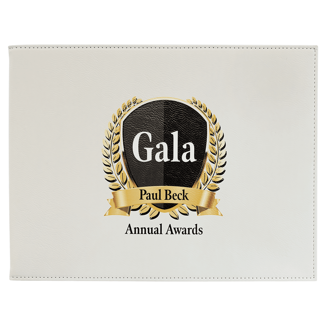 9" x 12" White Laserable Leatherette Certificate Holder