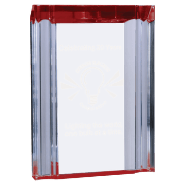 Red 4 3/4" x 6 1/8" Channel Acrylic