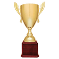 Gold Completed Metal Cup Trophy on Rosewood Royal 2 22