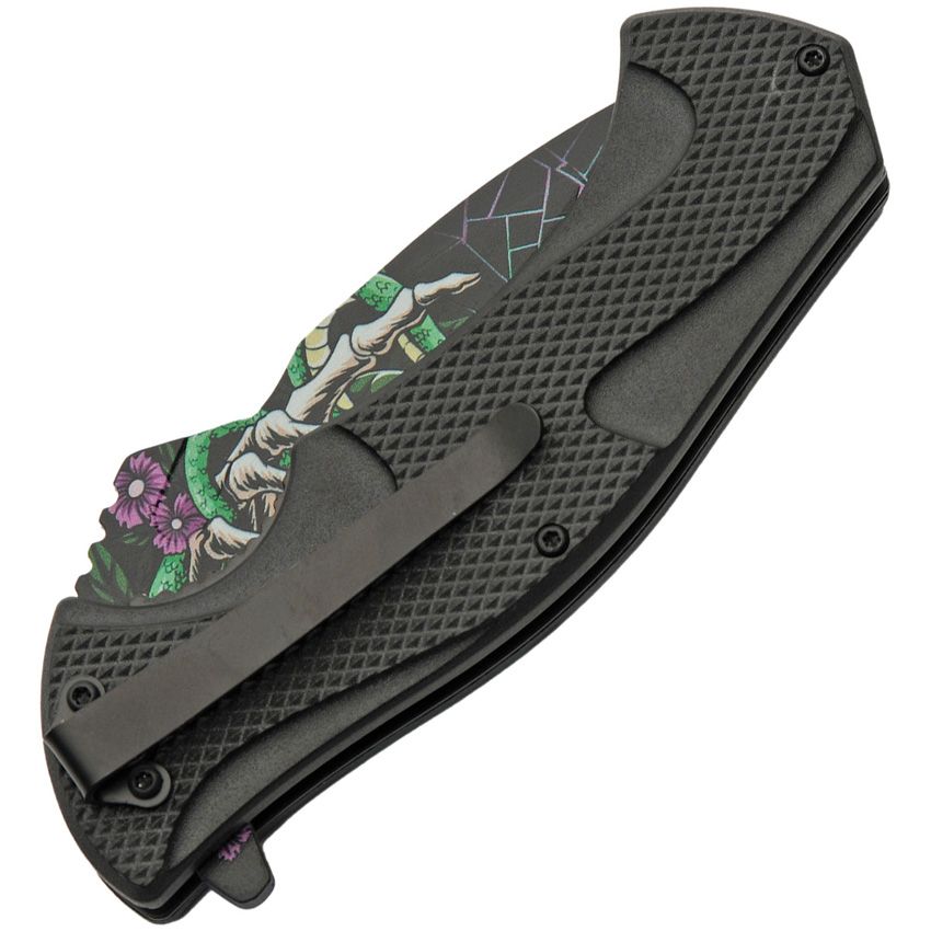 Skull Linerlock Green