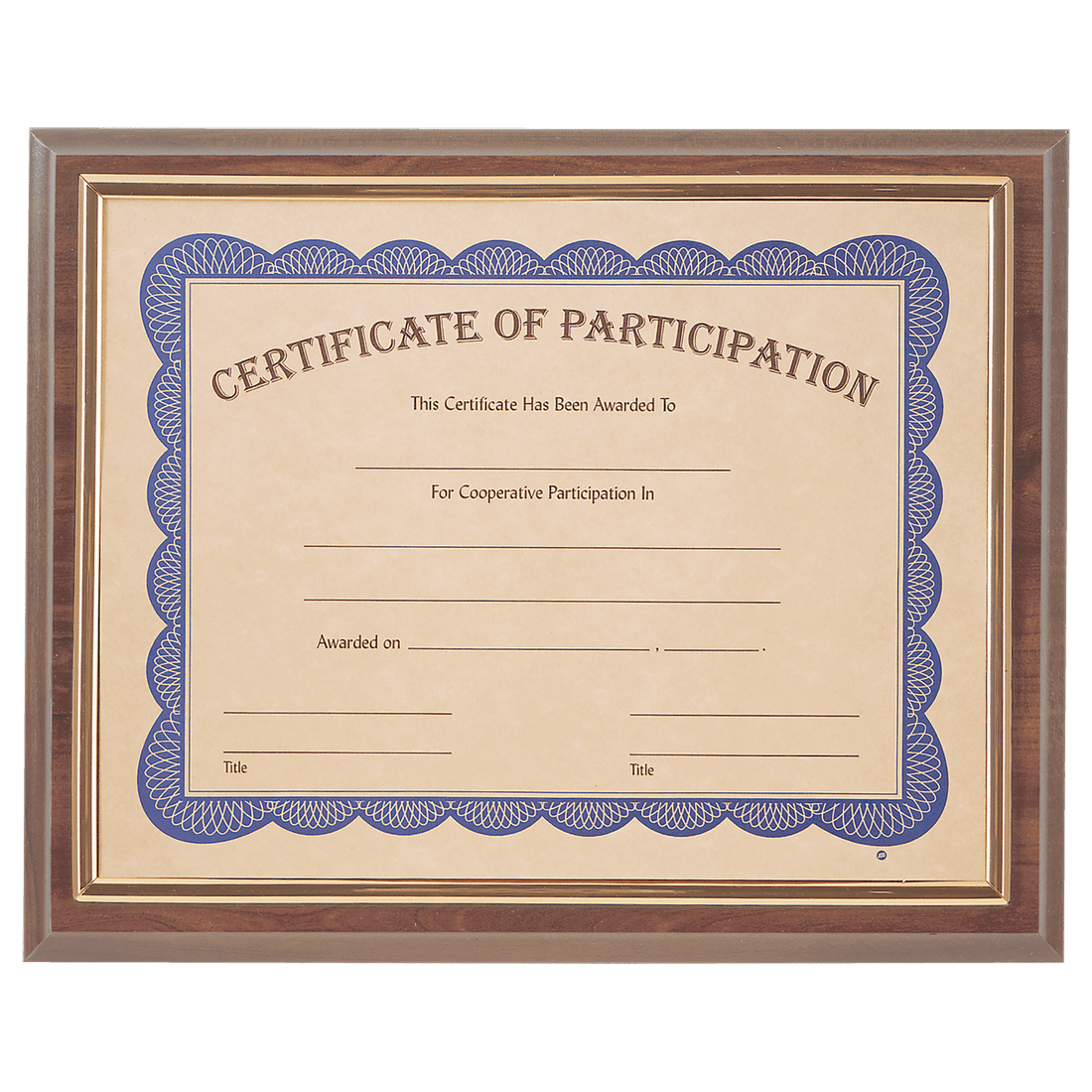 13" x 10 1/2" Cherry Finish Slide-in Plaque w/ 8 1/2" x 11" Frame