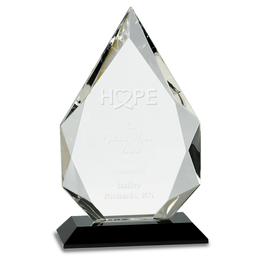 Black 9" Diamond Crystal on Pedestal Base