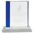 Blue Edge Crystal on Clear 7 1/4
