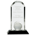 Clear Crystal Dome with Inset Golf Ball on Black 9