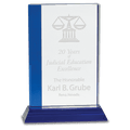 Blue Edge Crystal on Blue 6 1/2