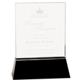 Clear Crystal Rectangle Wedge on Black 8