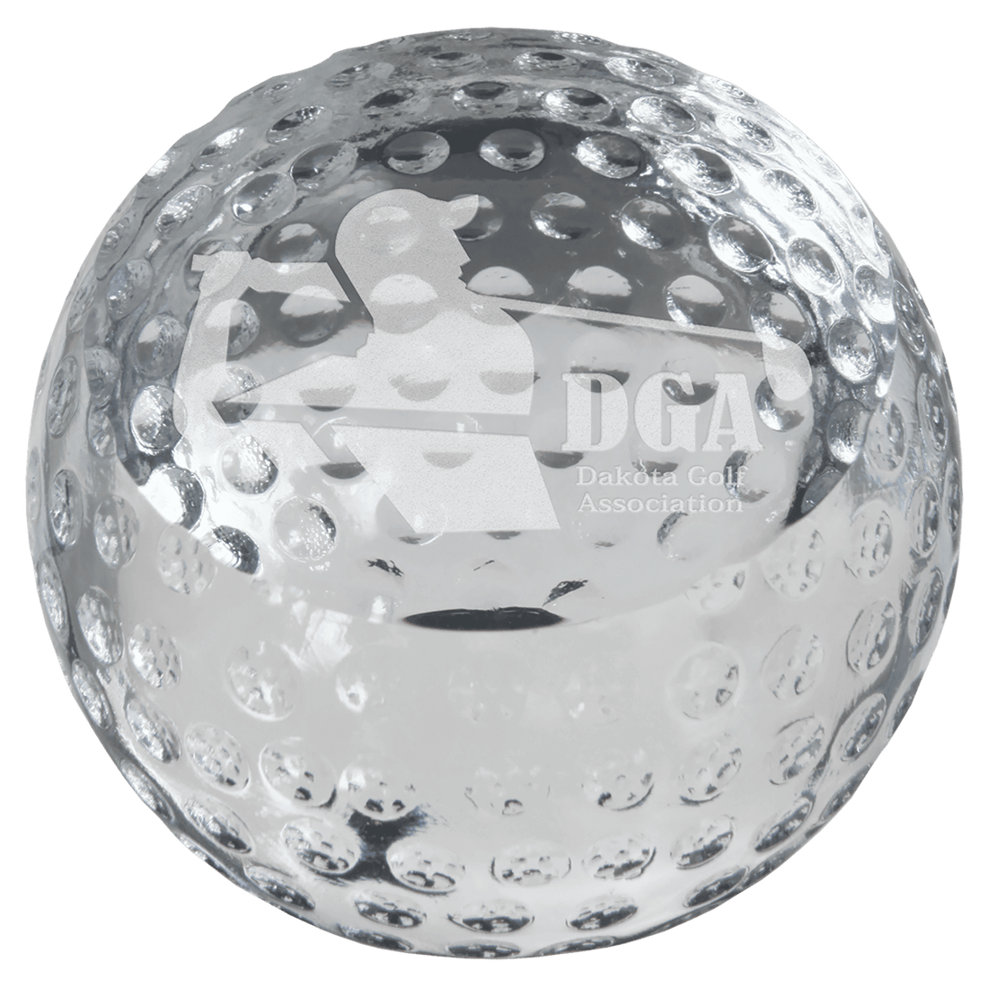 3 1/8" Crystal Golf Ball Paperweight