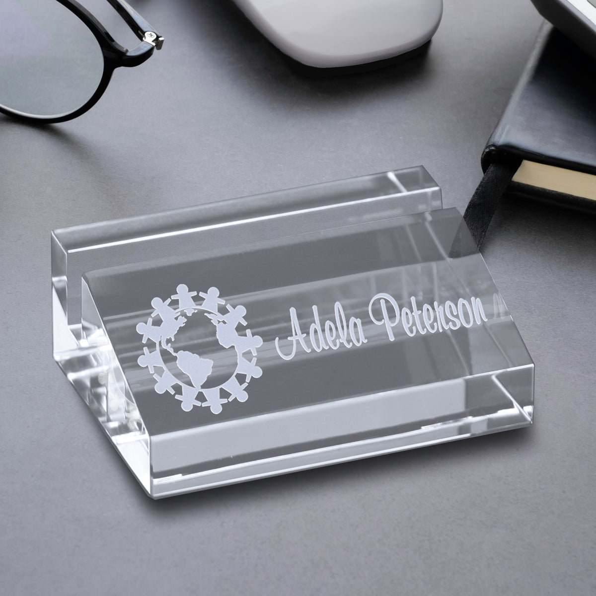Optical Card Holder 3-3/4" W; sample personalization shown