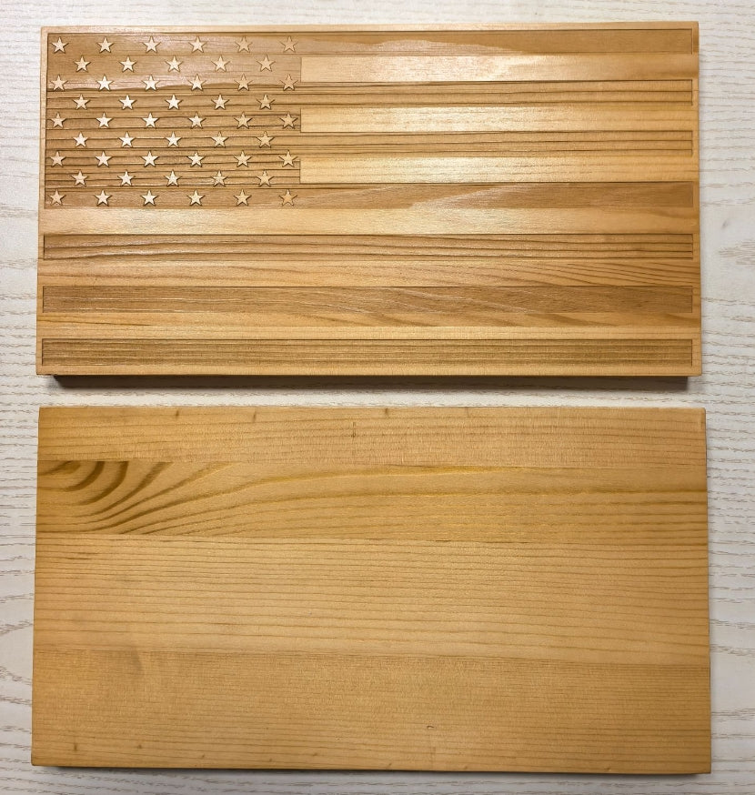 American Flag Wood Board – 7.5" x 14"