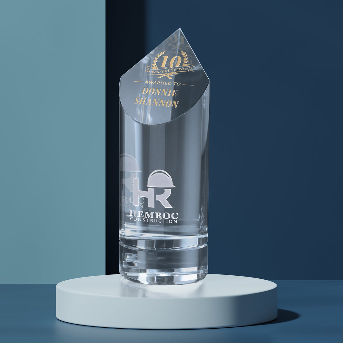 Cavalier Award 8"; sample personalization shown