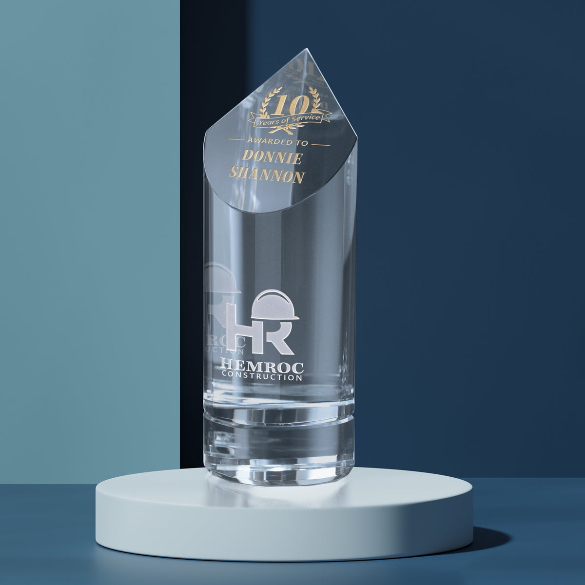 Cavalier Award 8"; sample personalization shown