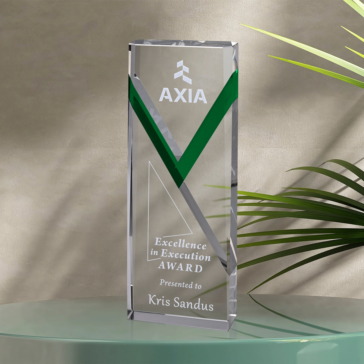 Celebrate Green Award 8-1/4"; sample personalization shown