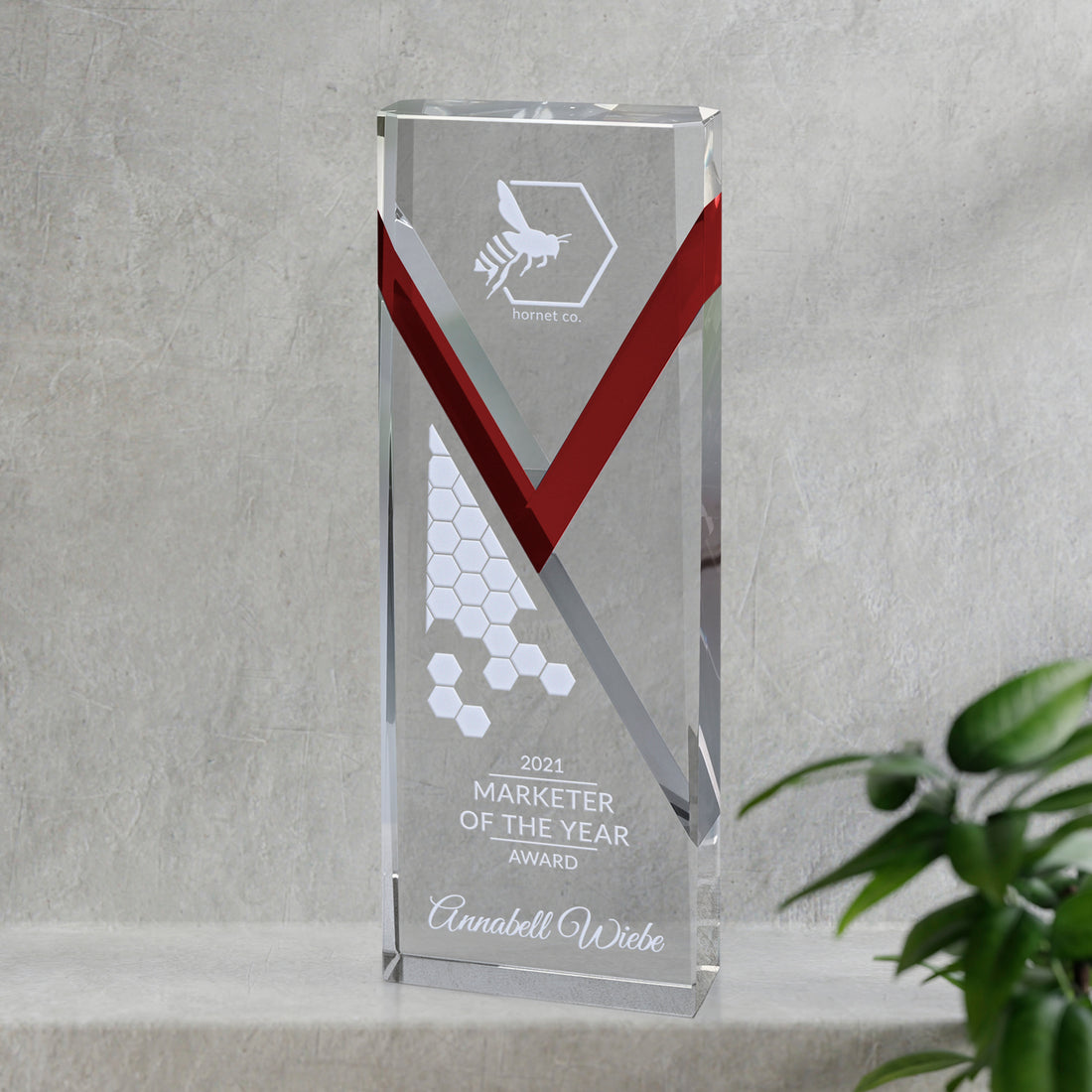 Celebrate Red Award 8-1/4"; sample personalization shown