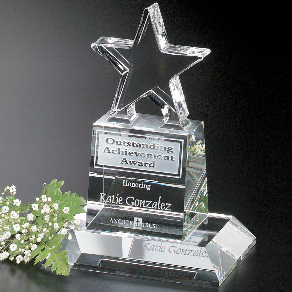 Champion Pedestal Star 6"; sample personalization shown
