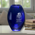 Cobalt Barrel Vase 10-1/2