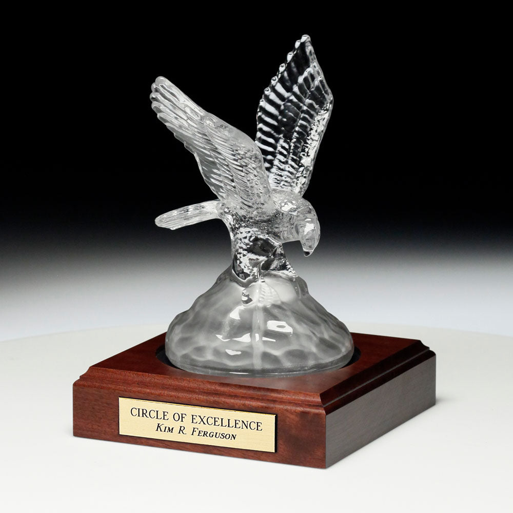 Conquering Eagle 9-3/4"; sample personalization shown
